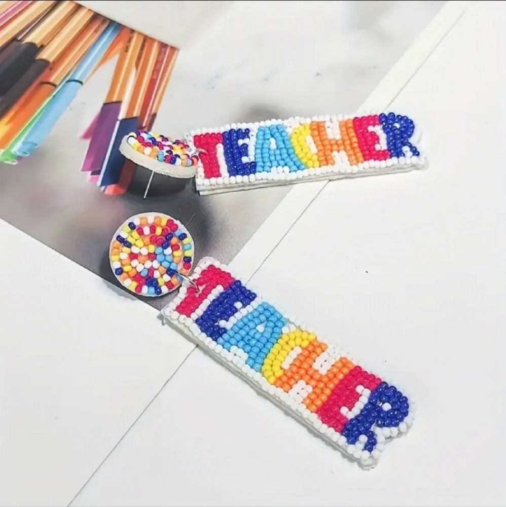 Rainbow TEACHER Earrings
